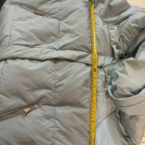 Rufuete Collection Light Blue Puffer Jacket Size M Mid Length - Picture 7 of 11